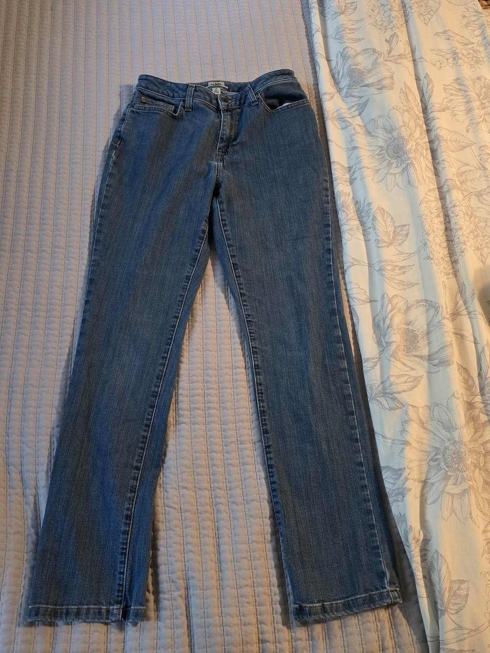 L.L. Bean Women’s Straight-Leg Jeans in Deep Blue Denim